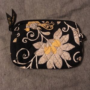 Vera Bradley small cosmetic in Yellow Bird pattern